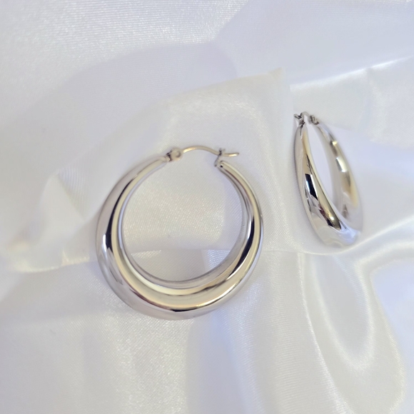 Jewelry - 🚨Only 1 Pair Left -Elegant Silver Hoop Earrings